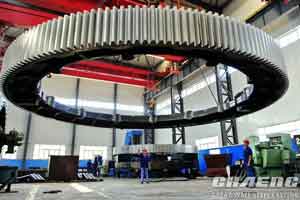 A cement plant in Jiangsu replace and use the large gear ring from Great Wall steel factory