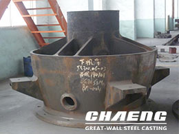 Top shell and bottom shell casting for cone crusher